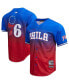 Фото #1 товара Men's Royal, Red Philadelphia 76ers Ombre Mesh Button-Up Shirt