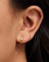 Фото #3 товара Kingsley Ryan Gold Plated 8mm triple hoop stud earrings in gold