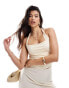 Фото #1 товара ASOS DESIGN twist strap halter top in netural