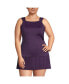 Фото #2 товара Plus Size Chlorine Resistant Cap Sleeve High Neck Tankini Swimsuit Top