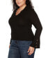 Plus Size Flared Sleeve Johnny Collar Sweater