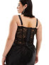 Фото #5 товара ASOS DESIGN Curve boned lace corset with cup detail in black