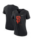 Фото #1 товара Women's Black San Francisco Giants Pure Pride Boxy Performance Notch Neck T-shirt