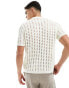 Фото #3 товара ASOS DESIGN knitted pointelle polo in white