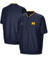 ფოტო #2 პროდუქტის Men's Navy Michigan Wolverines 2021 Coaches Short Sleeve Quarter-Zip Jacket