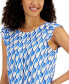 Women's Printed Flutter Sleeve Pleat-Front Top
