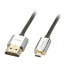Фото #1 товара Lindy CROMO Slim HDMI High Speed A/DCable - 0,5m - 0.5 m - HDMI Type A (Standard) - HDMI Type D (Micro) - Black - Silver