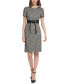 ფოტო #1 პროდუქტის Petite Tweed Tie-Front Short-Sleeve Dress