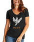 ფოტო #1 პროდუქტის Women's Halloween Ghost Word Art V-neck T-shirt