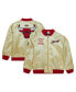Фото #1 товара Men's Gold Distressed Chicago Bulls Team OG 2.0 Vintage-Like Logo Satin Full-Zip Jacket