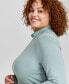 Фото #3 товара Trendy Plus Size Mock-Neck Long-Sleeve Top