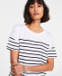 Фото #3 товара Women's Boat-Neck Dropped-Shoulder Knit Top, Created for Macy's
