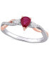 ფოტო #1 პროდუქტის Ruby (2/5 ct. t.w.) & Diamond (1/5 ct. t.w.) Twisted Ring in 14k White & Rose Gold