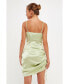 Women's Side Ruched Satin Dress