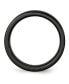 Black Ceramic Flat Brushed Wedding Band Ring