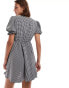 Фото #4 товара Miss Selfridge collared mini dress in mono gingham