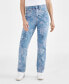 ფოტო #2 პროდუქტის Women's High-Rise Straight-Leg Printed Jeans, Created for Macy's