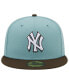 Фото #3 товара Men's Light Blue and Brown New York Yankees 1999 World Series Beach Kiss 59FIFTY Fitted Hat