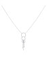 Фото #3 товара LuvMyJewelry chandelier Circle Trio Adjustable Silver Diamond Lariat Necklace