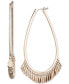 Silver-Tone Disc Fringe Elongated Hoop Earrings