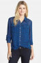 Фото #1 товара Блуза Vince Camuto Two Button Down Blue XS