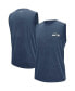 Фото #1 товара Men's College Navy Seattle Seahawks Warm Up Sleeveless T-shirt