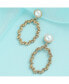 ფოტო #3 პროდუქტის Women's Gold Embellished Circular Drop Earrings