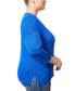 Plus Size Cable-Knit Dropped-Shoulder 3/4-Sleeve Sweater