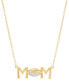 ფოტო #1 პროდუქტის Diamond Accent Football Mom Pendant Necklace in Sterling Silver or 14k Gold-Plated Sterling Silver, 16" + 2" extender
