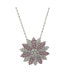 Фото #1 товара Pink Sapphire & Lab-Grown White Sapphire Flower Pendant Necklace in Sterling Silver by Suzy Levian