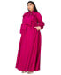 Фото #1 товара Plus Size Bella Donna Dress with Ribbon and Bishop Sleeves