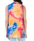 Фото #2 товара Women's Tie Dye Sleeveless Open Front Shrug Vest