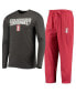 ფოტო #1 პროდუქტის Men's Cardinal, Heathered Charcoal Distressed Stanford Cardinal Meter Long Sleeve T-shirt and Pants Sleep Set