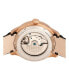 ფოტო #4 პროდუქტის Automatic Gregory Rose Gold Case, Genuine Black Leather Watch 45mm