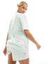 Фото #7 товара ASOS DESIGN Maternity bunny oversized tee & short pyjama set in green