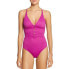 Фото #1 товара Red Carter 261285 Womens Plunging V-Neck One-Piece Swimsuit Acai Size Medium