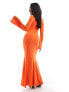 Daska ruched detail maxi dress in satsuma