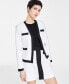 ფოტო #1 პროდუქტის Women's Open Front Colorblock Tweed Blazer