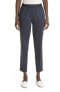 St. John Collection 284299 Straight Leg Sateen Ankle Pants in Navy Size X-Small