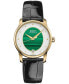 Women's Swiss Automatic Baroncelli Black Leather Strap Watch 33mm