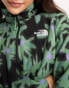 The North Face Glacier 1/4 zip cropped fleece in green flower print Exclusive at ASOS