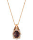 ფოტო #1 პროდუქტის Rhodolite Garnet (3-1/5 ct. t.w.) & Diamond (3/8 ct. t.w.) 18" Pendant Necklace in 14k Rose Gold