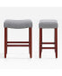 Фото #1 товара 24" Upholstered Saddle Seat Counter Stool (Set of 2)