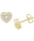 ფოტო #1 პროდუქტის Diamond Heart Halo Filigree Stud Earrings (1/3 ct. t.w.) in 10k Two-Tone Gold