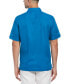 Фото #2 товара Men's Short Sleeve L-Shaped Tropical Print Linen Blend Button-Front Shirt