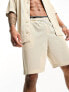 Фото #2 товара ASOS DESIGN co-ord oversized shorts in beige sporty mesh