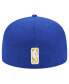 ფოტო #3 პროდუქტის Men's Royal Golden State Warriors Court Sport Leather Applique 59Fifty Fitted Hat