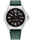 ფოტო #1 პროდუქტის Men's Quartz Green Leather Strap Watch 46mm