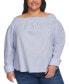 Фото #1 товара Plus Size Off-The-Shoulder Long-Sleeve Top