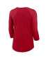 ფოტო #3 პროდუქტის Women's Scarlet San Francisco 49ers Raglan 3/4 Sleeve T-Shirt